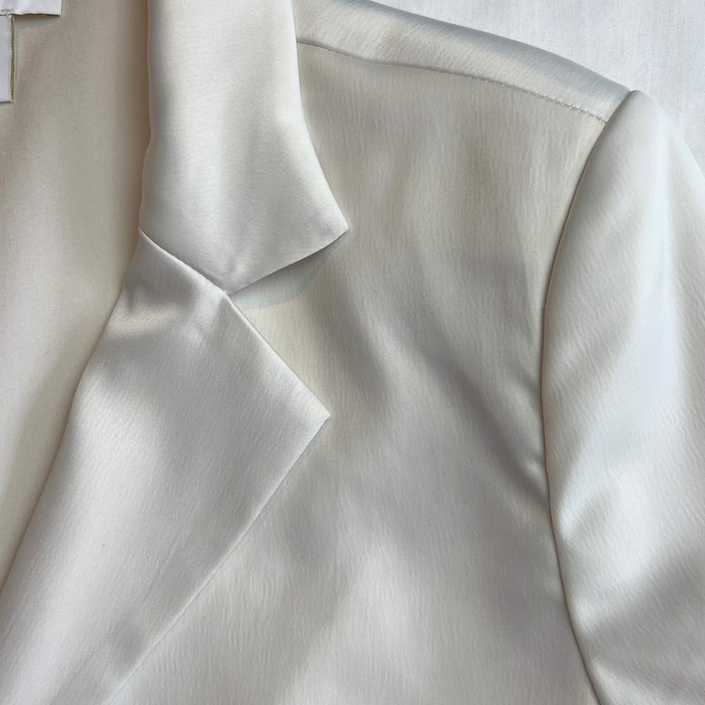House of Harlow 1960 Satin Belted Blazer Cream SZ XS - Picture 7 of 10